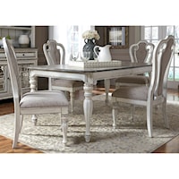 5 Piece Rectangular Table Set with Leaf