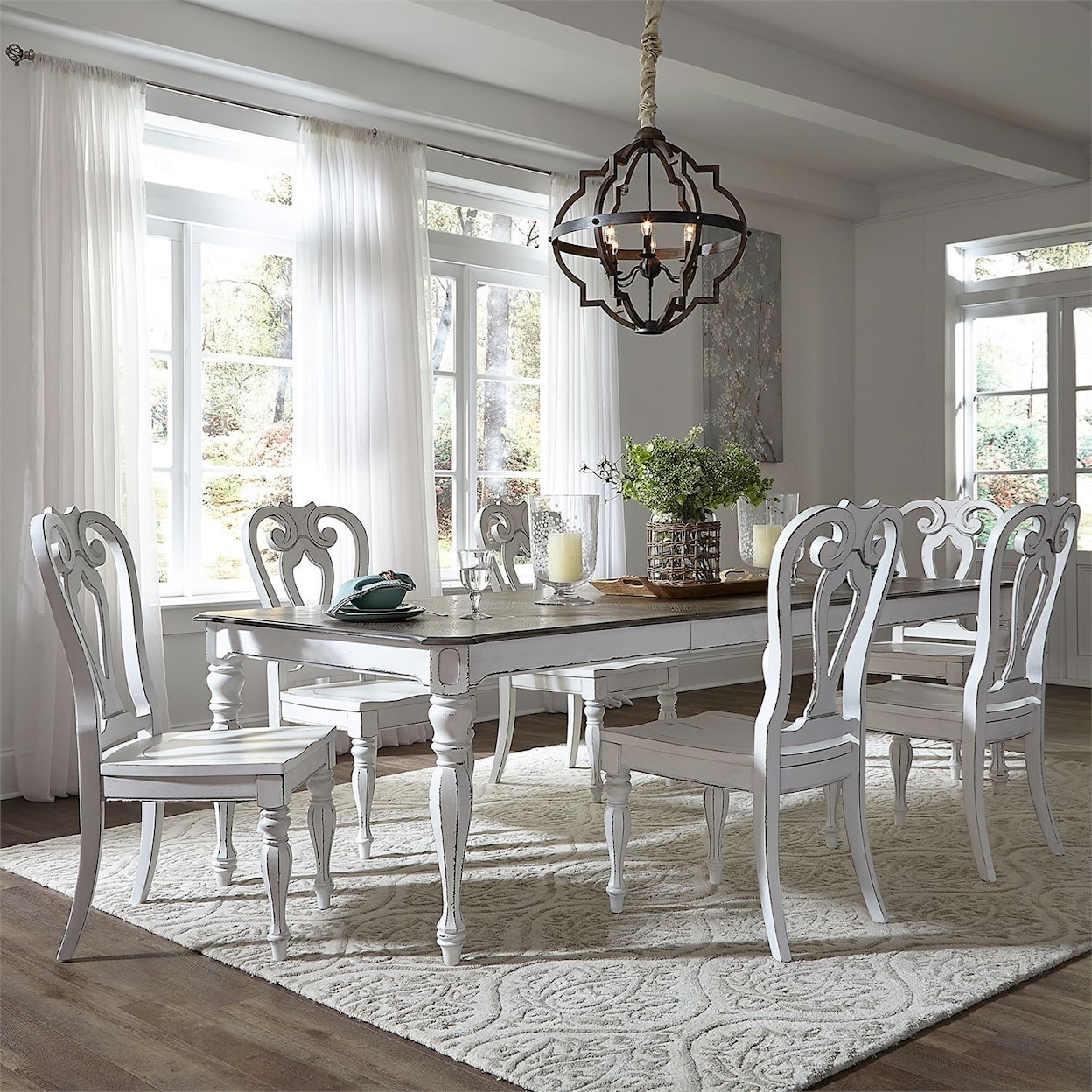 Liberty Furniture Magnolia Manor Opt 7 Piece Rectangular Table Set