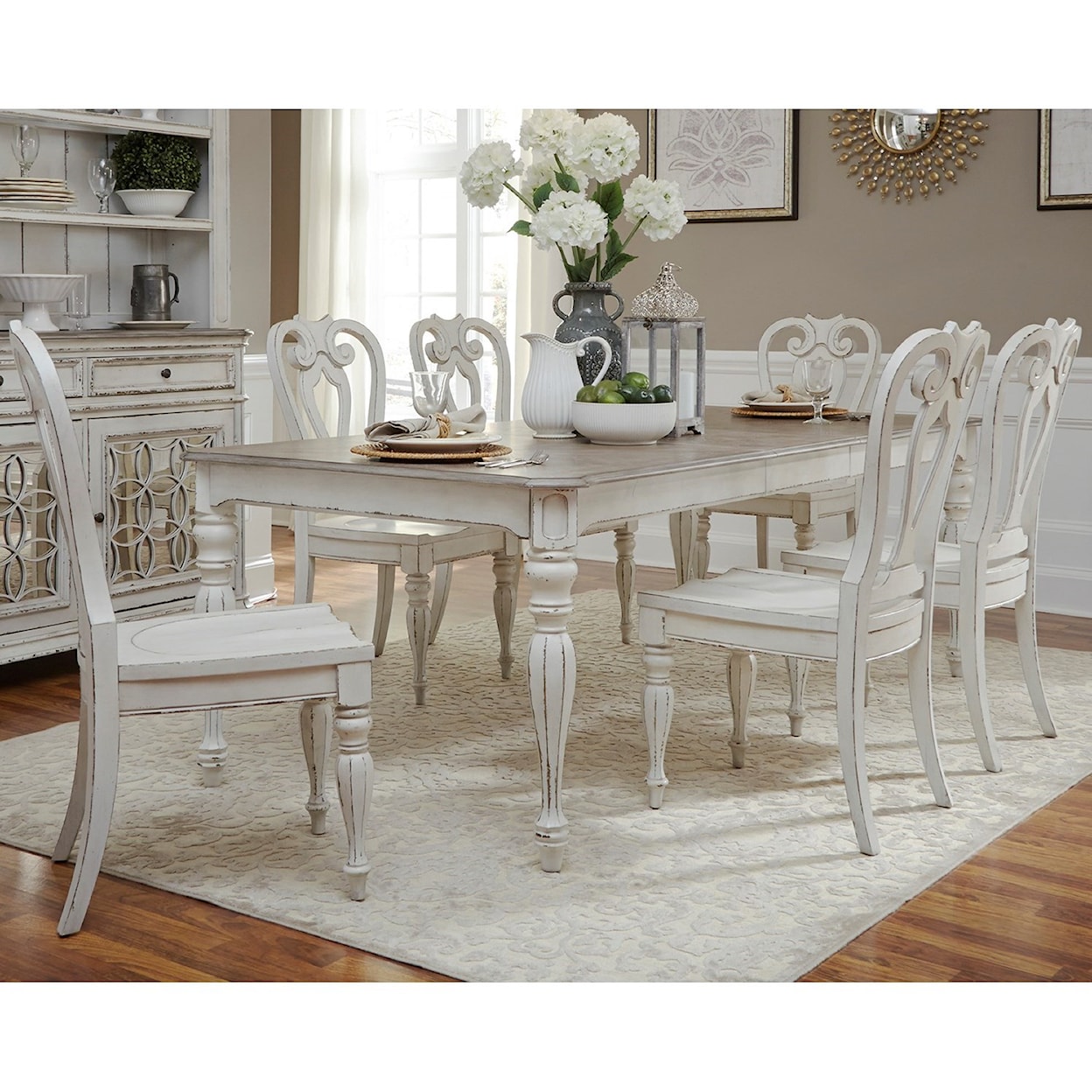 Liberty Furniture Magnolia Manor Opt 7 Piece Rectangular Table Set