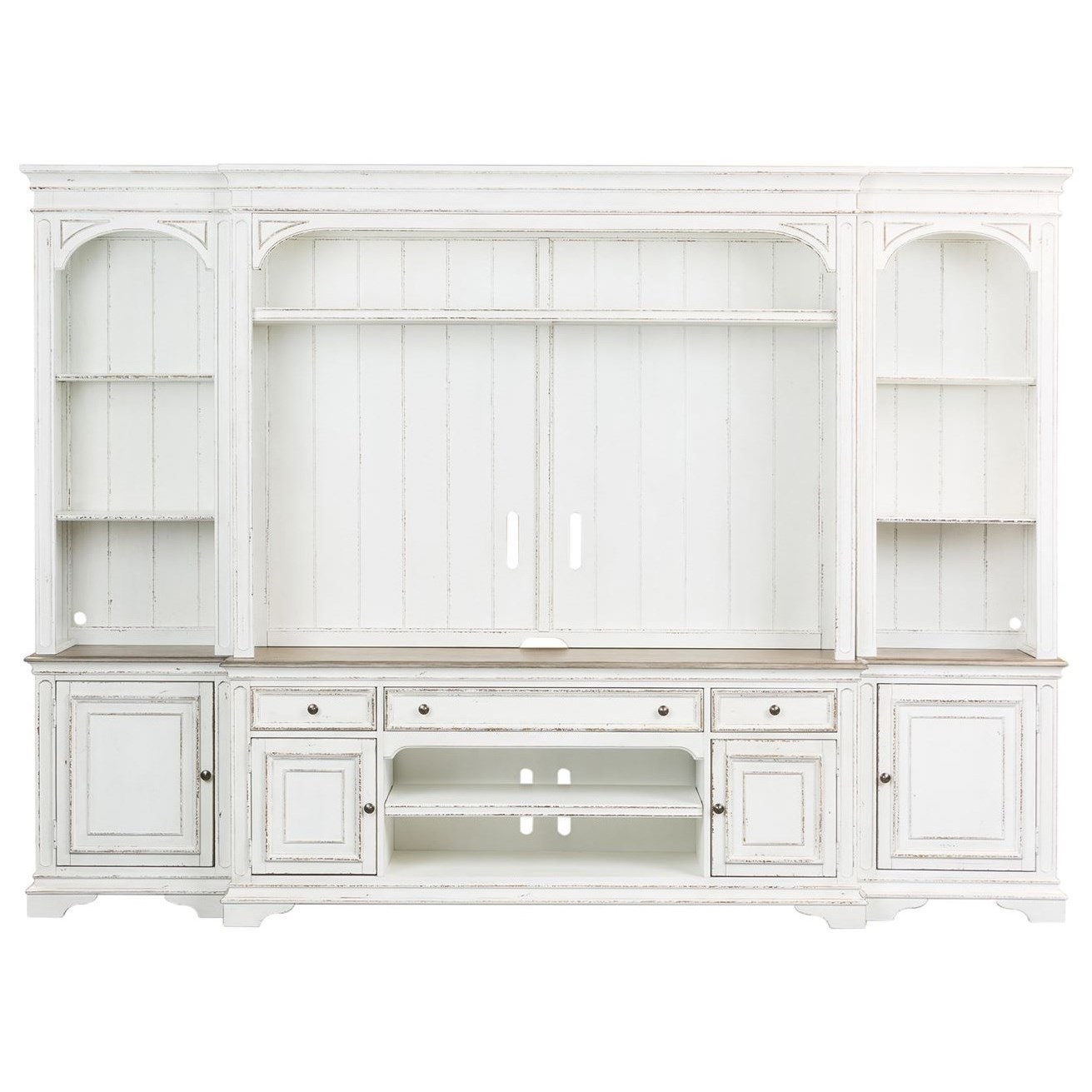 Liberty Furniture Magnolia Manor 4 Piece Entertainment Wall Unit | Howell  Furniture | Wall units