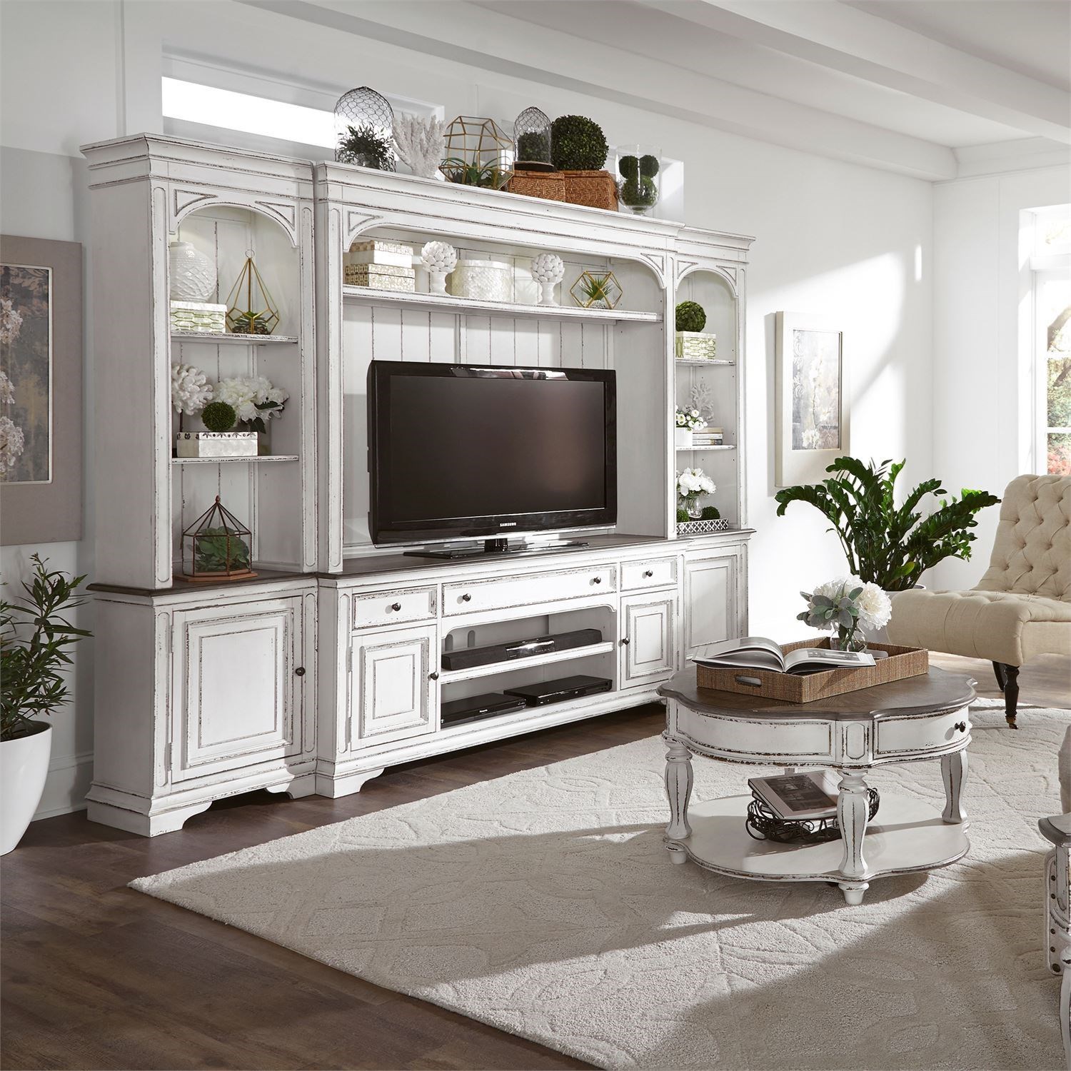 Liberty Furniture Magnolia Manor 4 Piece Entertainment Wall Unit | Howell  Furniture | Wall units