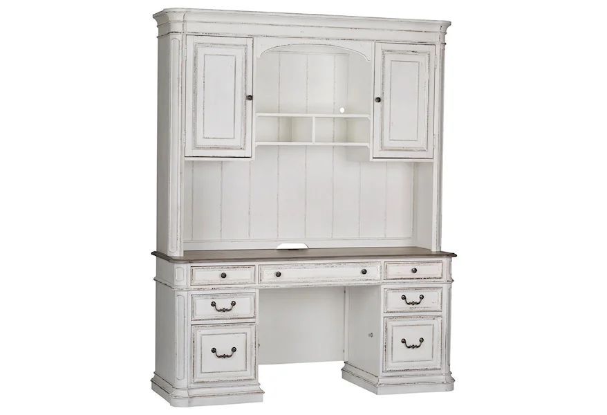 Magnolia Manor Credenza and Hutch by Liberty Furniture at Sheely's Furniture & Appliance