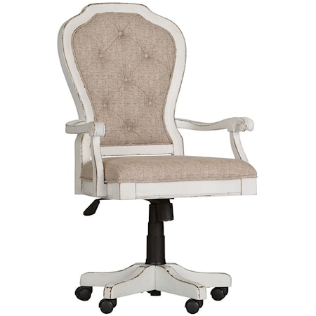 Traditional Executive Desk Chair with Button Tufted Seat Back