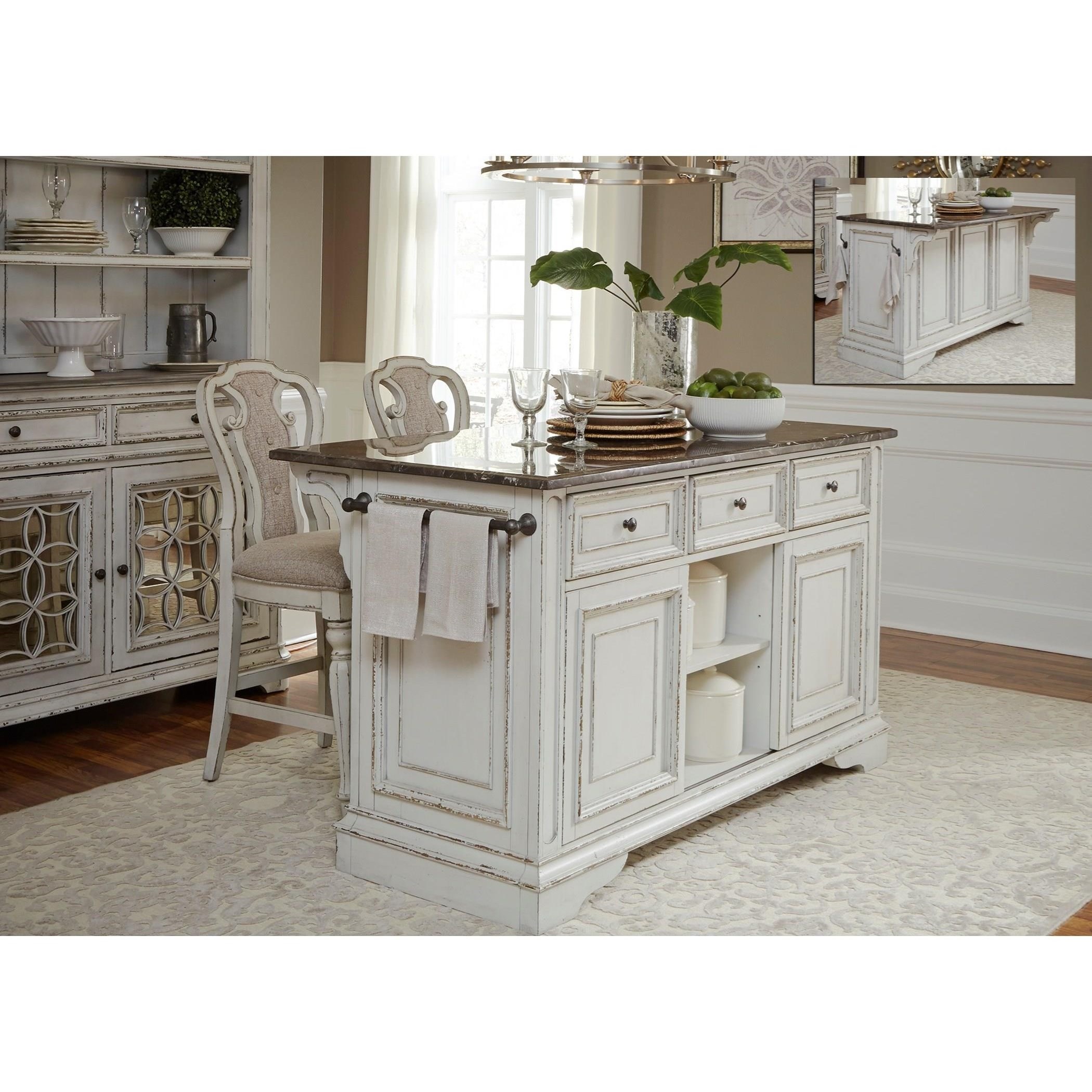 Liberty Furniture Magnolia Manor Kitchen Island with Granite ...