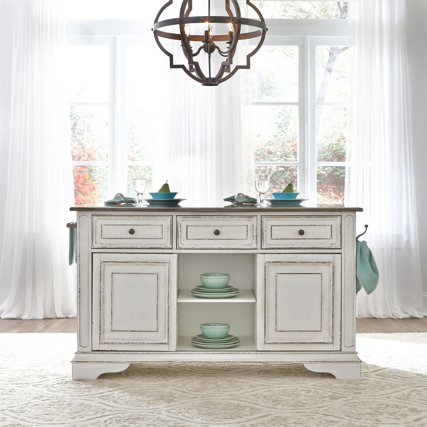 Liberty Furniture Magnolia Manor Kitchen Island with Granite Countertop |  Reeds Furniture | Dining - Kitchen Island