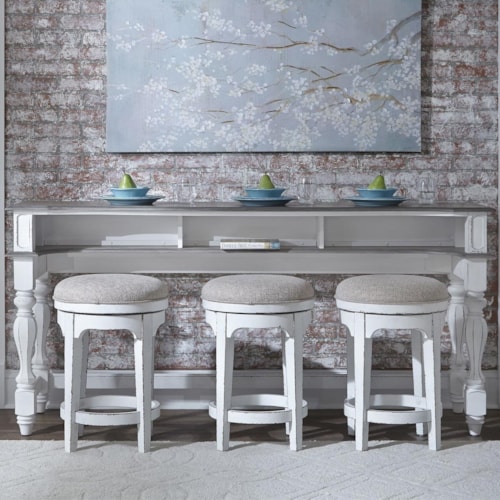 Traditional 4-Piece Console Table and Stool Set