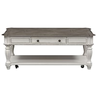 Rectangular Cocktail Table with Casters