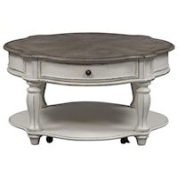 Round Cocktail Table with Casters