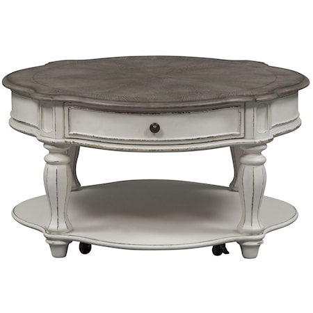 Round Cocktail Table with Casters