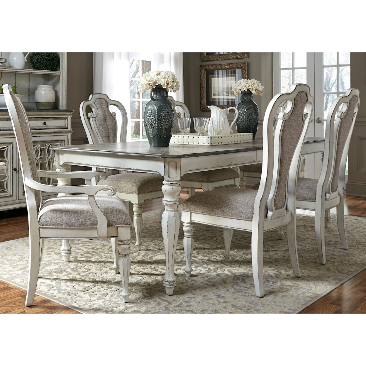 Liberty Furniture Magnolia Manor 7-Piece Rectangular Table Set