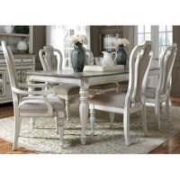 Relaxed Vintage 7-Piece Rectangular Table Set with Leaf