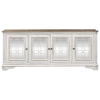 TV Console with Four Antiqued Mirror Doors