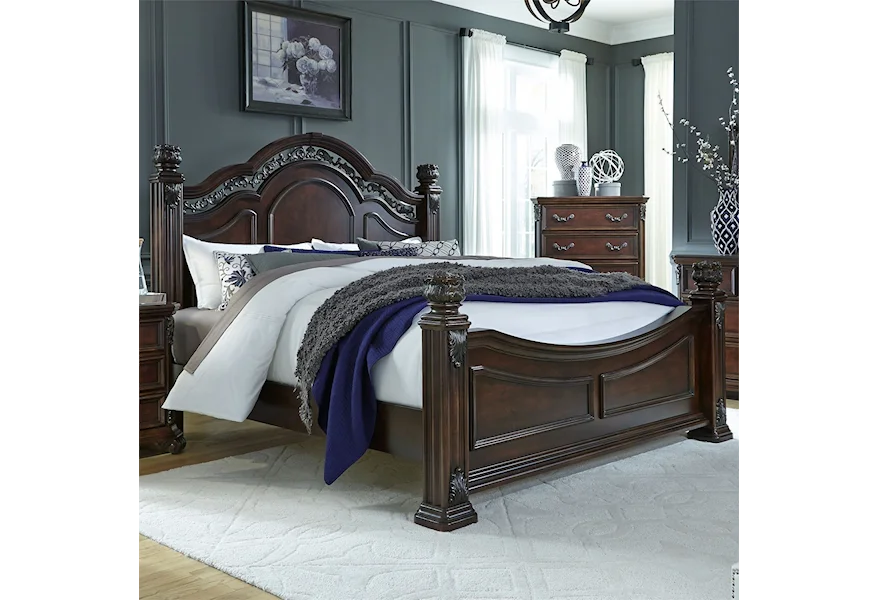 Messina Estates Bedroom Queen Poster Bed by Liberty Furniture at Z & R Furniture