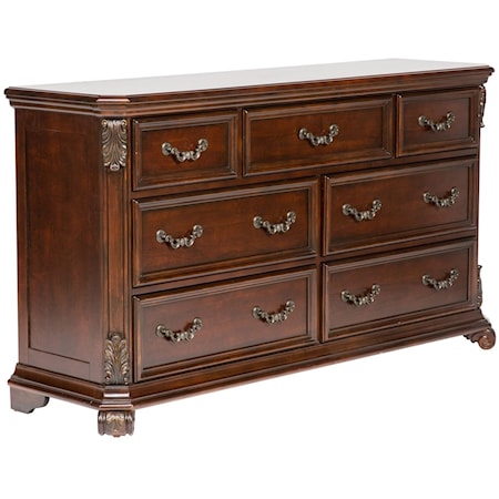 Traditional 7-Drawer Dresser with Dovetail Construction