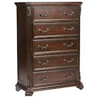 Traditional 5-Drawer Chest with Dovetail Construction