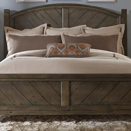 Casual Rustic Queen Poster Headboard