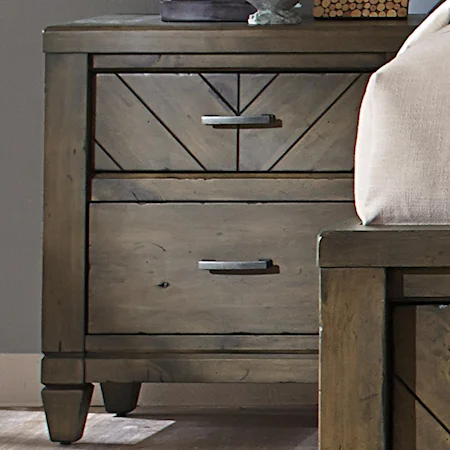 Casual Rustic 2 Drawer Night Stand