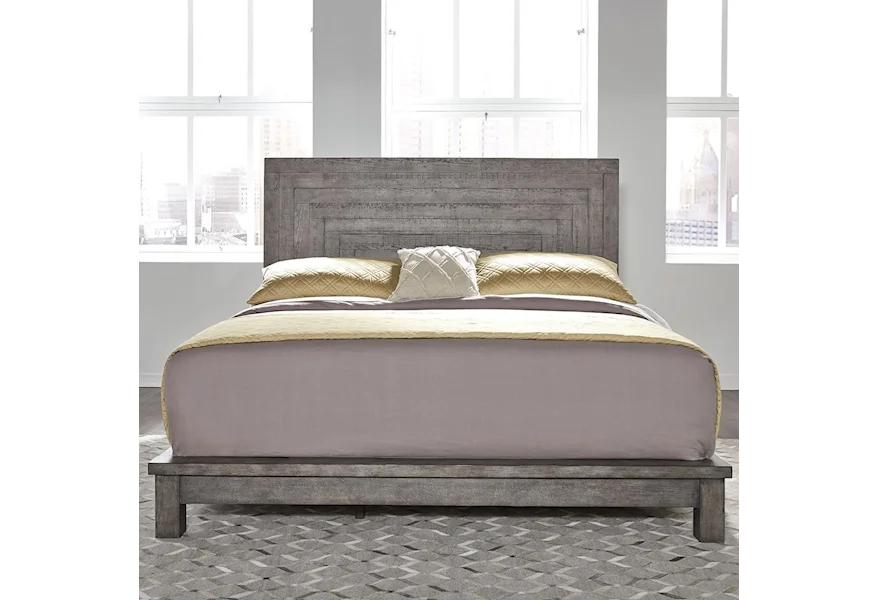 Modern Farmhouse Queen Platform bed by Liberty Furniture at Sam Levitz Furniture