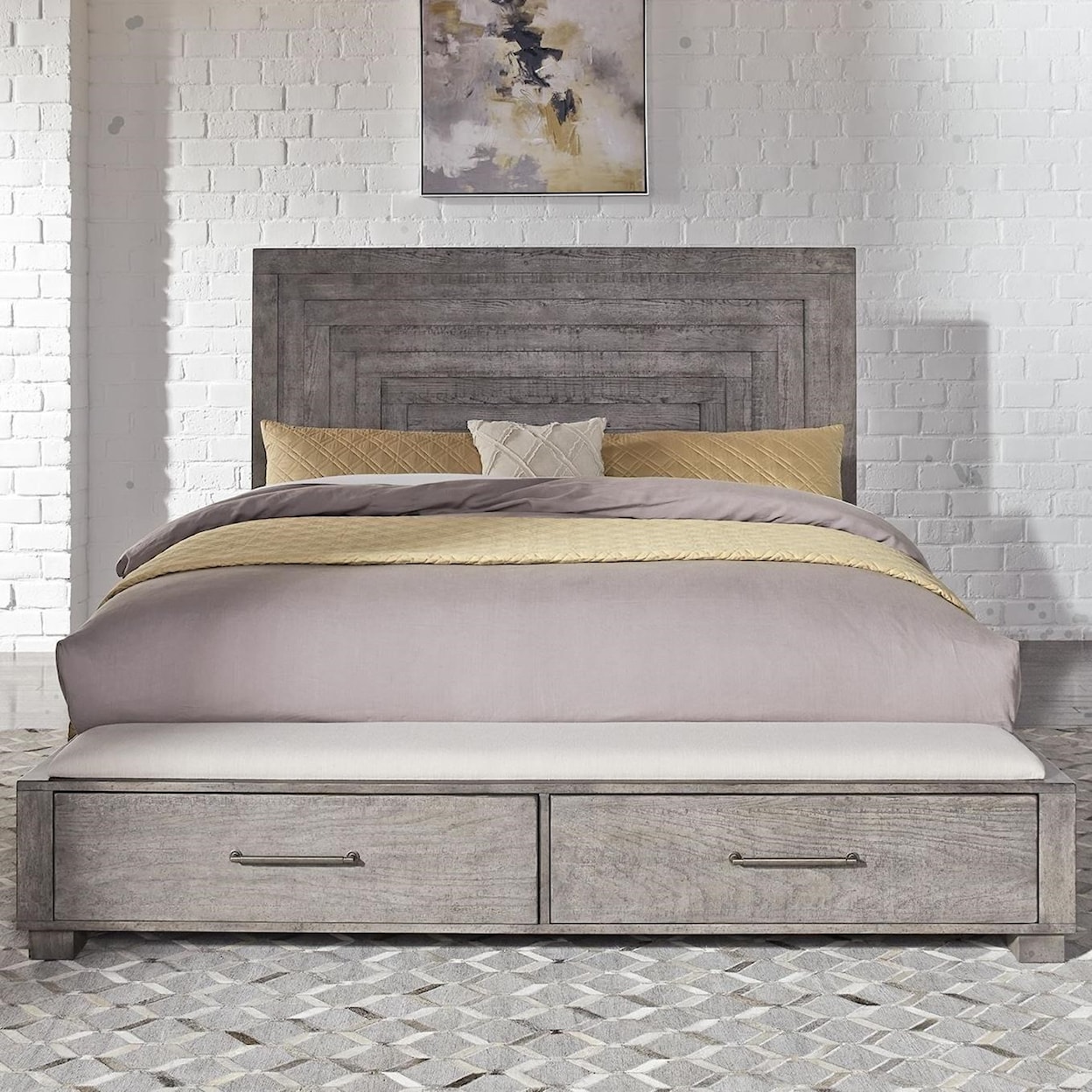 Liberty Furniture Modern Farmhouse Queen Storage Bed