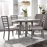 Contemporary 5-Piece Round Table and Chair Set