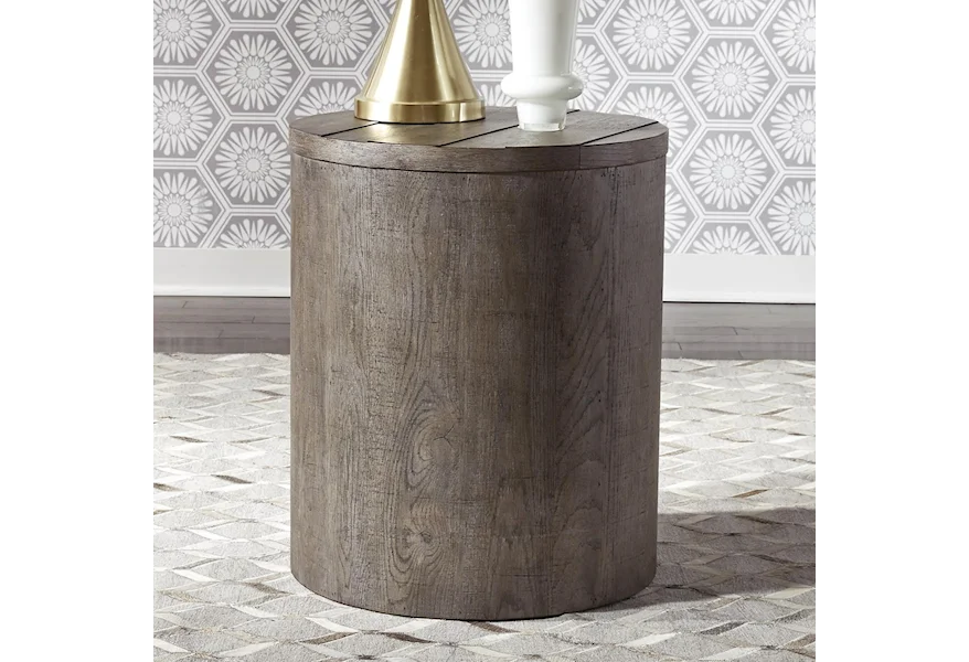 Modern Farmhouse Drum End Table by Liberty Furniture at SuperStore