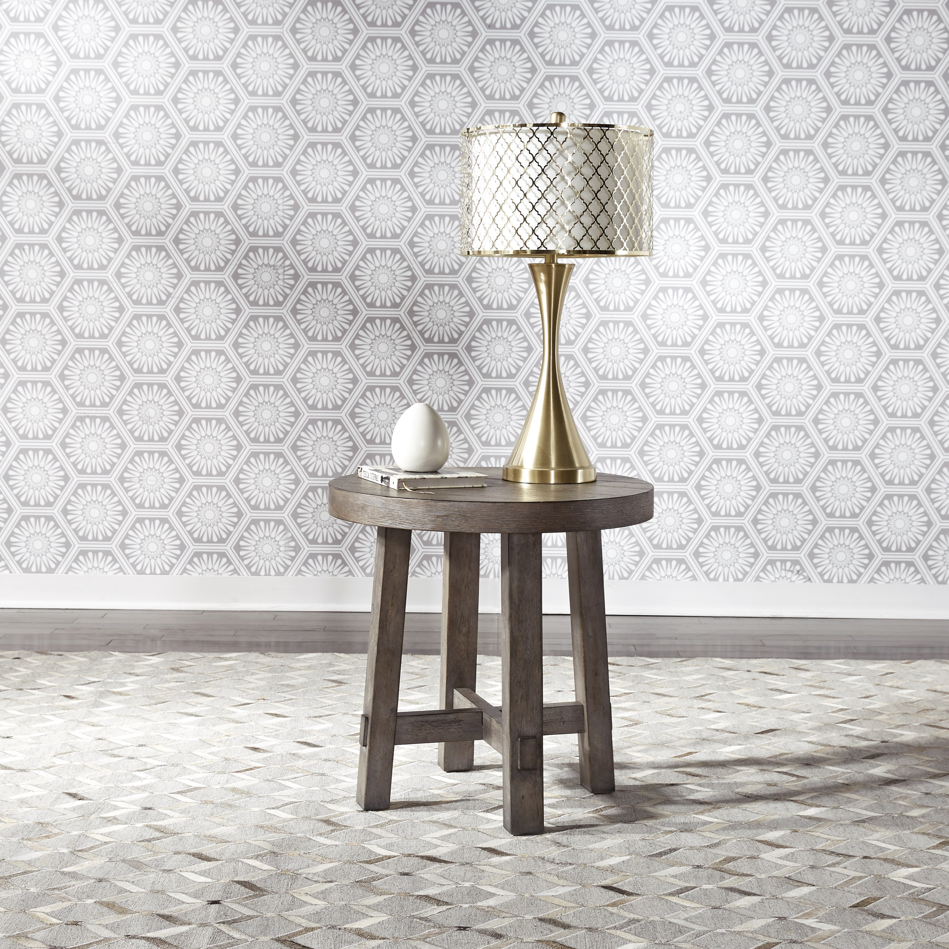 Liberty Furniture Modern Farmhouse Splay Leg Round End Table