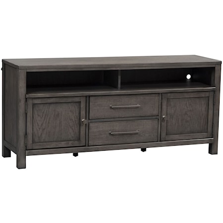 Contemporary 66" Entertainment Console with Wire Management Provisions