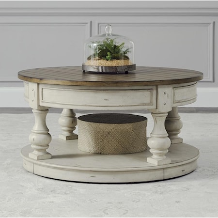 Relaxed Vintage Round Cocktail Table
