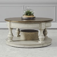 Relaxed Vintage Round Cocktail Table