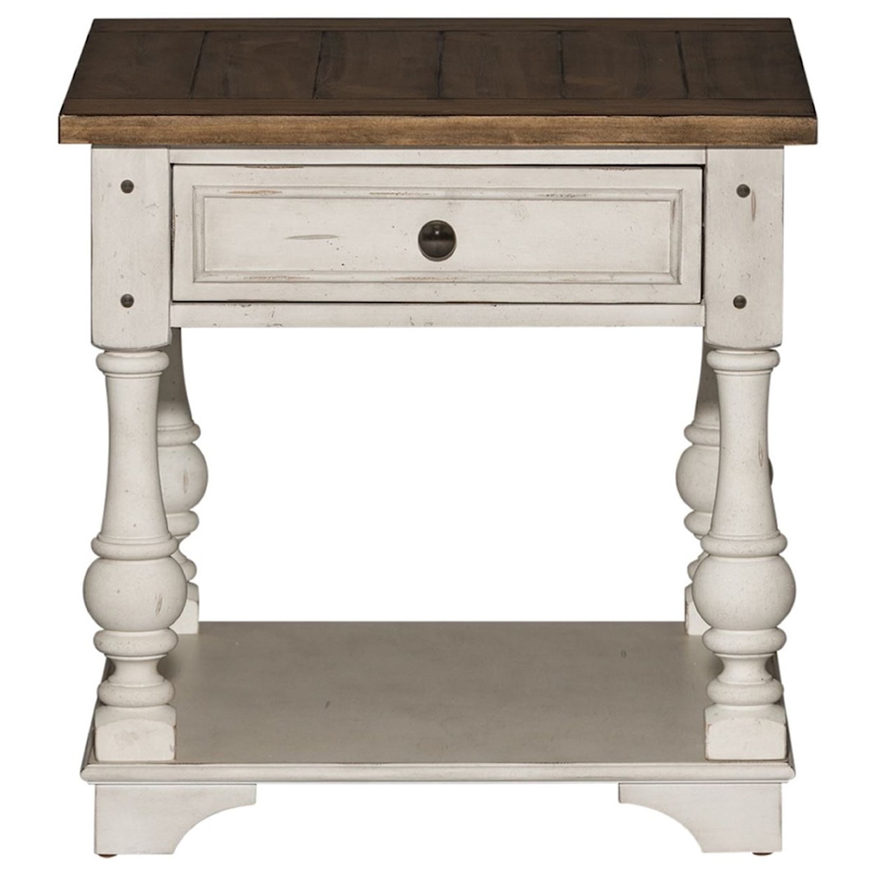 Liberty Furniture Morgan Creek End Table with Bottom Shelf Storage