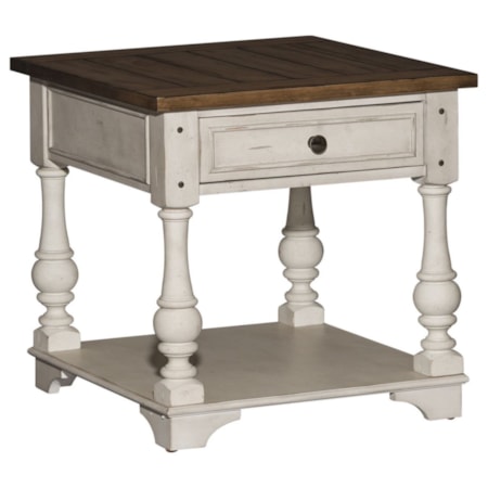 End Table with Bottom Shelf Storage