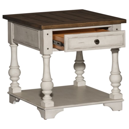 End Table with Bottom Shelf Storage