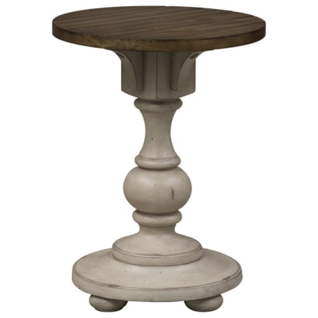 Chair Side Table with Planked Top