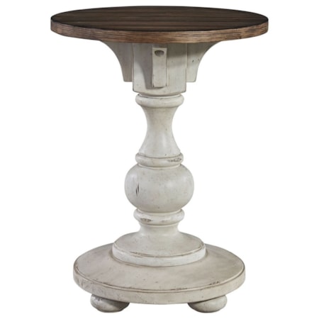 Chair Side Table with Planked Top