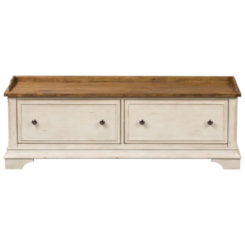 Relaxed Vintage Hall Bench with Storage