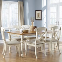 Modern Farmhouse 7-Piece Rectangular Table and Chair Dining Set