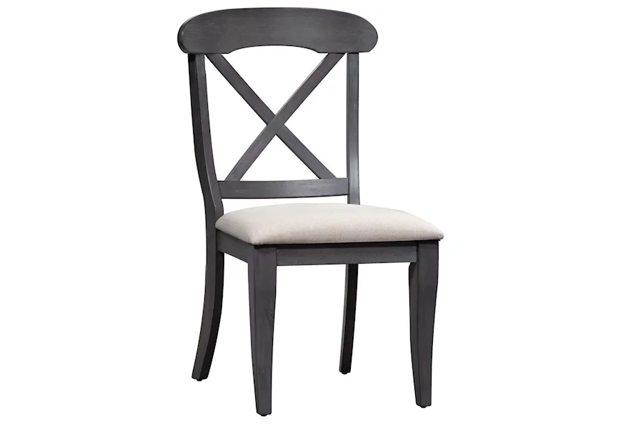 Ocean Isle Upholstered X Back Side Chair by Liberty Furniture at Royal Furniture