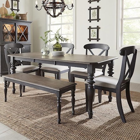 Modern Farmhouse 6-Piece Rectangular Table Set