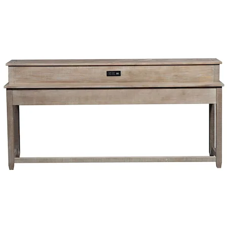 Rustic Console Bar Table with Charging Ports