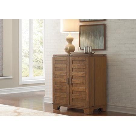 Wine Cabinet with Satin Nickel Bar Pull Hardware