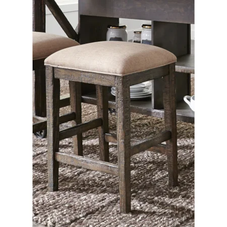 Rustic Upholstered Barstool