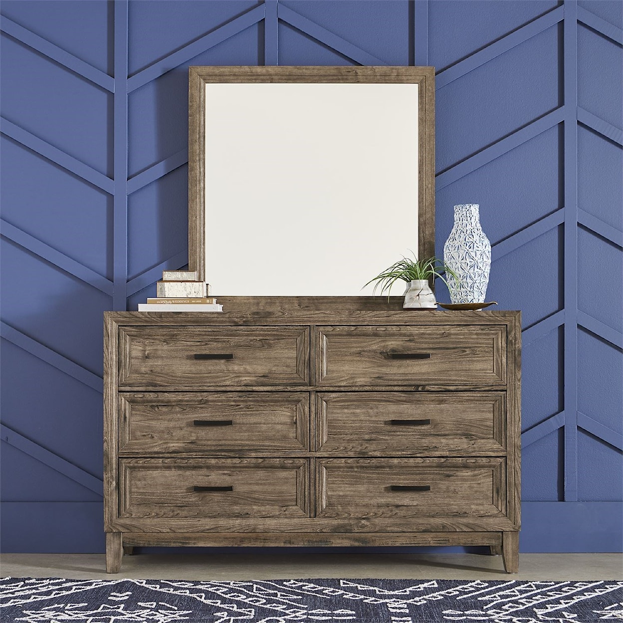 Freedom Furniture Ridgecrest Dresser and Mirror Set