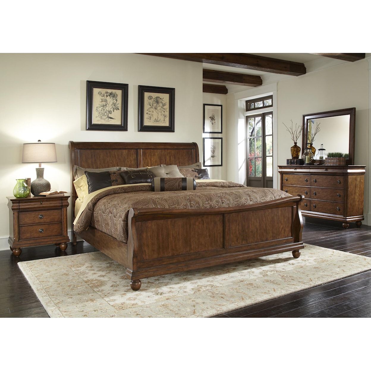 Liberty Furniture Rustic Traditions King Sleigh Bed
