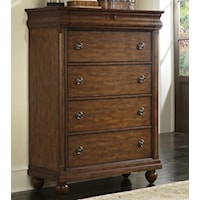 Five-Drawer Chest with Antique Brass Hardware