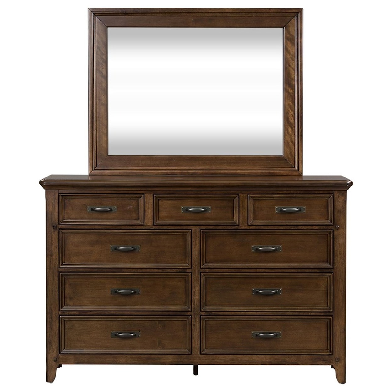 Liberty Furniture Saddlebrook Dresser and Mirror Set