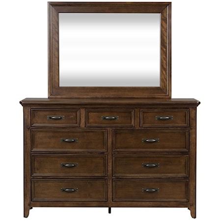 Dresser and Mirror Set