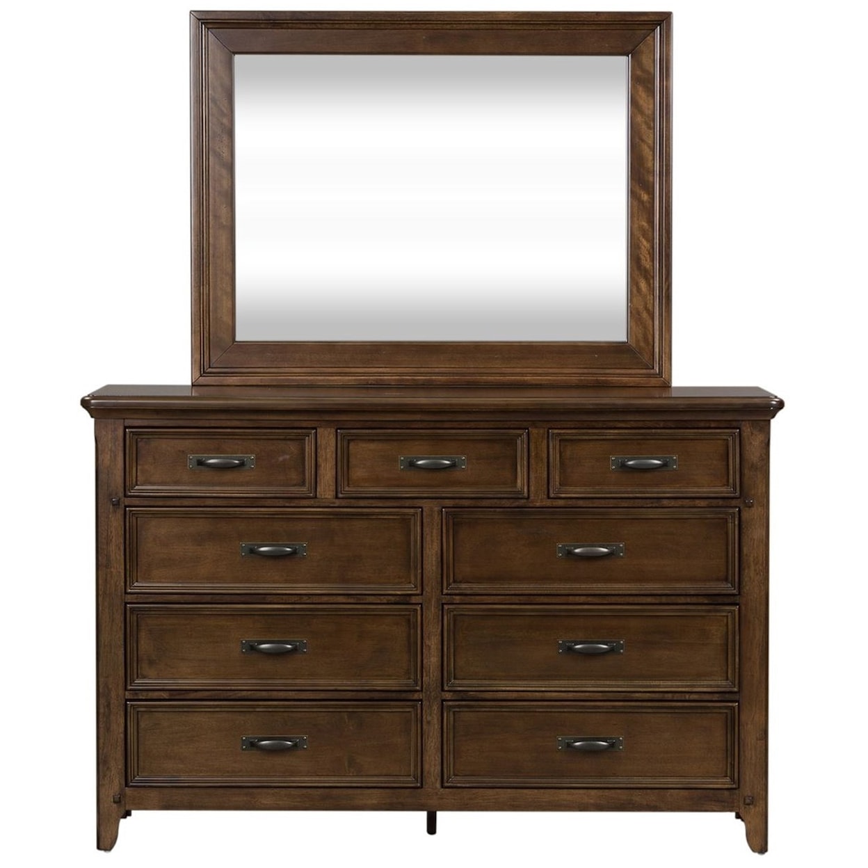 Liberty Furniture Saddlebrook Dresser and Mirror Set