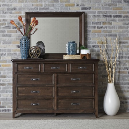 Dresser and Mirror Set