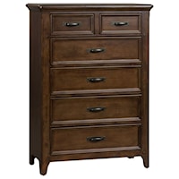 Traditional 6-Drawer Chest with Felt-Lined Top Drawer