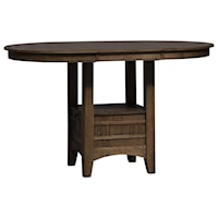 Mission Counter-Height Pub Table with Storage and Removable Leaf